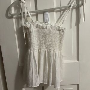 White Smocked Tank Top